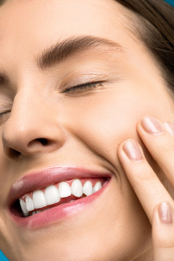 close up shot of a woman smiling