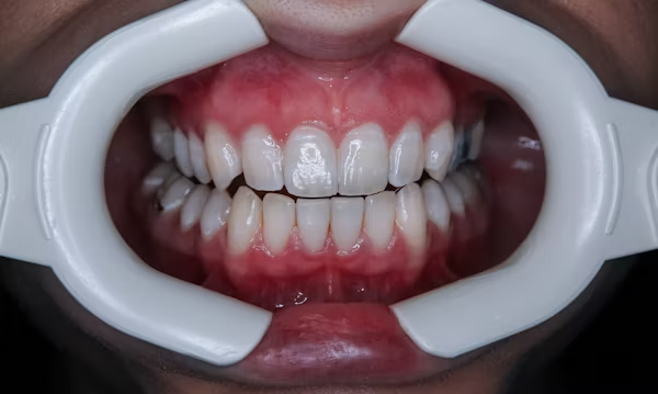 an image showing all the teeth with the help of a cheek retractor