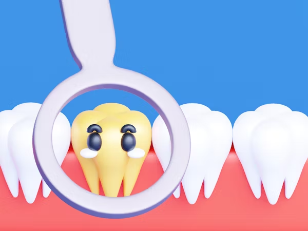 a digital image of a tooth with cavity